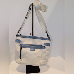 Coach White and Blue Daisy Spectator Crossbody Bag F23943
